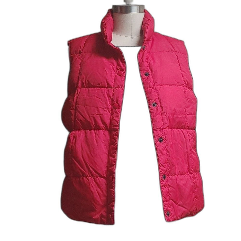 Lands' End Puffer Down Quilted Red Vest Size M